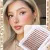 Picture of Brown Lash Clusters Kit Natural Lash Extension Kit Wispy Eyelash Clusters C Curl Cluster Eyelash Extensions 10-16mm Eyelash Extension Kit Brown Individual Lashes DIY at Home by Lanflower