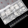 Picture of krofaue 500PCS Clear False Nails Tips, Half Cover Lady French Style Acrylic Artificial Tip Manicure with Box of 10 Sizes for Nail Tips Art Salons and Home DIY…