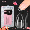 Picture of Beetles Short Almond Nail Tips: 12 Sizes 288 PCS Half Matte Full Cover Almond Gel Tips Clear Acrylic Beetles Gel X Nail Tips Almond Shape for Girls Women DIY Nail Extension