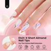Picture of Beetles Short Almond Nail Tips: 12 Sizes 288 PCS Half Matte Full Cover Almond Gel Tips Clear Acrylic Beetles Gel X Nail Tips Almond Shape for Girls Women DIY Nail Extension