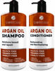 Picture of Moroccan Argan Oil Shampoo and Conditioner Set - Sulfate Free with No Parabens - Botanicals for Women and Men - Professional Moisturizing, Anti Frizz, Hydrating Solution for Dry, Wavy and Curly Hair