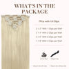 Picture of GOO GOO Clip in Hair Extensions Real Human Hair, Remy Human Hair Extensions Clip ins for Women, Natural Human Hair, 18inch 120g 7Pcs, 60A Platinum Blonde