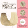 Picture of GOO GOO Clip in Hair Extensions Real Human Hair, Remy Human Hair Extensions Clip ins for Women, Natural Human Hair, 22inch 120g 7Pcs, #O7/60F