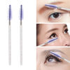 Picture of 100 Pcs Disposable Mascara Wands, Lash Brushes with Container, Crystal Eyebrow Spoolies Brush for Eyelash Extensions (Purple)