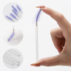 Picture of 100 Pcs Disposable Mascara Wands, Lash Brushes with Container, Crystal Eyebrow Spoolies Brush for Eyelash Extensions (Purple)