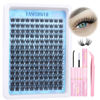 Picture of Wispy Lash Clusters Kit Natural Lash Extension Kit C Curl Eyelash Extension Kit 10-16mm Eyelash Clusters Thin Band Cluster Eyelash Extensions Kit 154pcs Individual Lashes by Lanflower