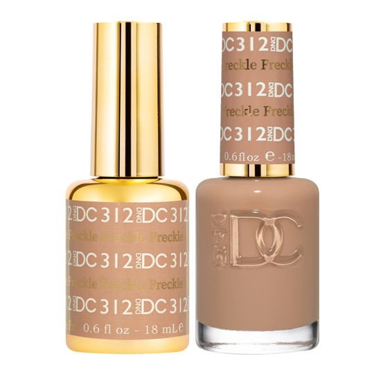 Picture of DND DC Gel Polish Set, Deep Nude Collection, UV/LED Gel Polish and Air Dry Nail Lacquer, Matching Chip-Free Polish Duo, 312 Freckle, 0.5 Fl Oz