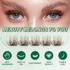 Picture of KEYYOU Brown Lash Clusters 144pcs Eyelash Clusters 8-18MIX D Curl Cluster Lashes Soft Fluffy Wispy Lash Clusters Natural Look Brown DIY Lash Extension At Home(Brown01-D-8-18MIX)