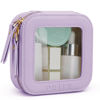 Picture of Prite Small Makeup Bag for Women Portable Clear Makeup Bag Cute Mini Waterproof Travel Cosmetic Bag with Gold Zipper for Car Essentials(Violet)