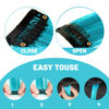 Picture of TOFAFA 22 inch Colored Hair Extensions, Multi-colors Party Highlights Clip in Synthetic Hair Extensions, Color Party Highlights Hairpieces for Girls Women(10 PCS Sky Blue)