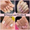 Picture of Short Square Gel Nail Tips Half Matte Short Square Gel x Nail Tips Full Cover 240PCS for Acrylic Fake False Press On Nails Easy DIY Nail Art Saving Design, 12 Sizes Luckyfairy