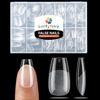 Picture of Luckyfairy Short Coffin Fake Nails, 240pcs Soft Gel Pre-Filed Acrylic Short Ballerina Nail Tips, Half Matte Full Cover Clear Press on Flase Nail Tips for Nail Extension Home DIY 12 Sizes Gelly Tips