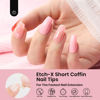 Picture of Beetles Gel Nail Tips Short Coffin Pre-Etched Nail Tips, 12 Sizes 288 Pcs Full Cover Soft Nail Tips Half Matte False Nails Clear Acrylic Glue on Nails Extension DIY Manicure Valentines Gifts for Women