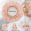 Picture of Reusable Shower Cap for Women, Large Waterproof Shower Bonnet Washable Elastic Band Bath Hair Hat for Long Hair, Braids(Orange)
