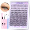 Picture of Natural Lash Clusters Kit Wispy Lash Extension Kit Waterproof Lash Clusters C Curl Cluster Eyelash Extensions Kit 144pcs Individual Lashes 10-16mm Eyelash Extension Kit by Lanflower