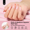 Picture of Beetles Nail Tips Medium Square Etch-X Nail Tips,12 Sizes 576Pcs Pre Shaped Soft Acrylic Nail Tips Half Matte False Nails Nail Art Full Cover Press Ons Nail Extensions Gift Set Home DIY Nail Salon