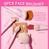 Picture of Jessup Pink Makeup Brushes Set 14Pcs Make up Brushes Premium Vegan Foundation Concealer Blush Eyeshadow Eyeliner Powder Highlighter Blending Face Brush Set, T495
