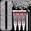 Picture of Resin Rhinestones for Crafting with B7000 Jewelry Glue, 1 Box Silver Flatback Crystals with 3Pcs 10ml Glue for Bedazzling Crafts DIY Nail Art Makeup，Non Hotfix Gems for Clothing Shoes