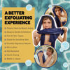 Picture of GOSHI Exfoliating Shower Towel - Rip-Resistant Exfoliating Washcloth for All Skin Types - Indigo Blue - Made in Japan
