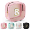 Picture of YOOLIFE Initial Make Up Bag Travel Toiletry Bag, Clear Makeup Bag Preppy Cosmetic Bags Organizer Travel Essentials Gifts for Women Teen Girlfriend Teacher Mom Brithday Mothers Day Gifts
