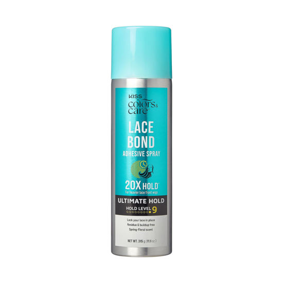 Picture of KISS Colors & Care Lace Bond Adhesive Spray Ultimate Hold 11.1 oz. - Adhesive for Lace Frontals, Sweat Proof, Water-Resistant, Fast Drying, Efficient Nozzle, Convenient, Super Secure for All Day