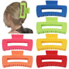 Picture of Sisiaipu 4 Inch Big Hair Claw Clips 6 Pcs Large Claw Clips for Thick Hair Square Hair Clips for Women Rectangle Hair Clips Banana Jaw Clips Hair Accessories for Girls - Dopamine