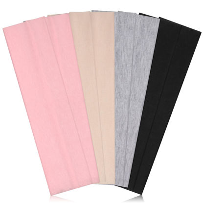 Picture of Headbands for Women Non Slip - Stylish Sports Hair Bands for Women's Hair - Soft Cotton Cloth Stretchy Headbands for Women for Yoga, Outdoor Exercise Running - 8 Pack