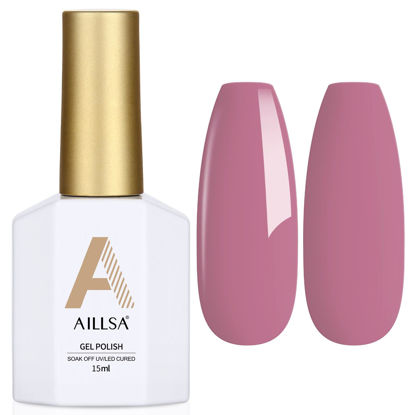 Picture of AILLSA Mauve Gel Nail Polish Dusty Pink Gel Polish Nude Rose Gel Nail Polish Light Purple Natural Nails Prune Color Fall Winter Soak Off U V Gel Nail Art Holiday Gift For Women 0.51 Fl Oz