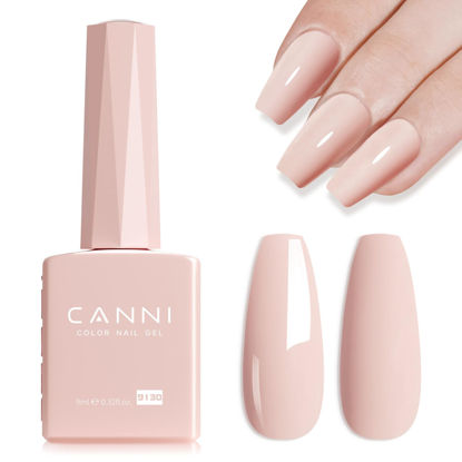 Picture of CANNI Pink Nail Gel Polish, 1Pcs Light Nude Pink Oyster Pink Nail Polish Gel Color High Gloss Soak Off UV Gel Nail French Nail Manicure Salon DIY