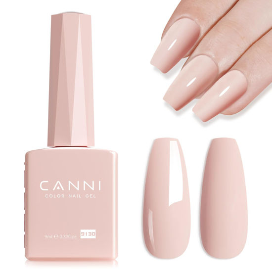 Picture of CANNI Pink Nail Gel Polish, 1Pcs Light Nude Pink Oyster Pink Nail Polish Gel Color High Gloss Soak Off UV Gel Nail French Nail Manicure Salon DIY