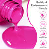 Picture of CANNI Hot Pink Nail Gel Polish, 1Pcs Bright Coral Pink Nail Polish Gel Cerise Color High Gloss Soak Off UV Gel Nail French Nail Manicure Salon DIY