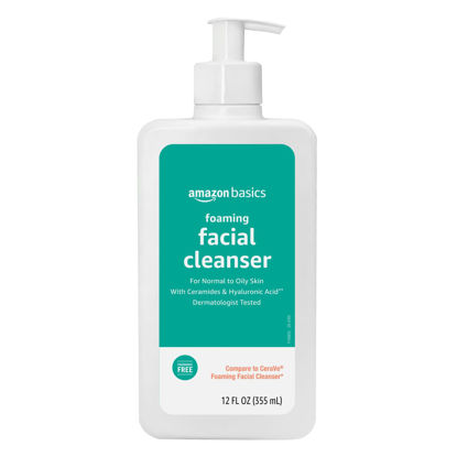 Picture of Amazon Basics Foaming Facial Cleanser with Ceramides & Hyaluronic Acid, Fragrance-Free, 12 Fl Oz, Pack of 1