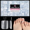 Picture of UNA GELLA Toe Nail Tips Square Big Long, Full Cover Soft Gel Toe Nail Tip Double Matte Fake Acrylic Toe Nail Press Ons For Big Toe Nail Extensions Pedicure Home DIY Nail Salon Soak Off 312Pcs 15Sizes