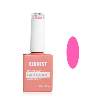 Picture of FZANEST Hot Pink Builder Gel Rubber Base Gel, 5 in 1 Builder Gel For Nail Enhance/Extension/Repair, Self-leveling Builder in a Bottle, Elastic Rubber Base Coat