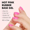 Picture of FZANEST Hot Pink Builder Gel Rubber Base Gel, 5 in 1 Builder Gel For Nail Enhance/Extension/Repair, Self-leveling Builder in a Bottle, Elastic Rubber Base Coat