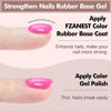 Picture of FZANEST Hot Pink Builder Gel Rubber Base Gel, 5 in 1 Builder Gel For Nail Enhance/Extension/Repair, Self-leveling Builder in a Bottle, Elastic Rubber Base Coat