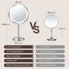 Picture of 10x Large Lighted Makeup Mirror, Rechargeable 8" Height Adjustable Vanity Mirror, 1x/10x Magnifying Mirror with 3 Color, Brightness Adjustable, 360° Rotation Double Sided Mirror, Gift for Her(Nickel)