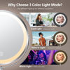 Picture of 10x Large Lighted Makeup Mirror, Rechargeable 8" Height Adjustable Vanity Mirror, 1x/10x Magnifying Mirror with 3 Color, Brightness Adjustable, 360° Rotation Double Sided Mirror, Gift for Her(Nickel)