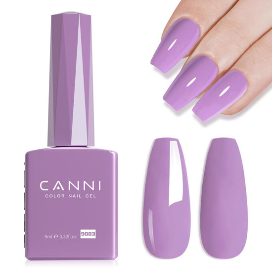 Picture of CANNI Nail Gel Polish Purple, 1Pcs Purple Nail Polish Gel Wisteria Color Nail Polish Gel High Gloss Soak Off UV Gel Nail Manicure Salon DIY