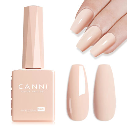 Picture of CANNI Nude Pink Nail Polish Gel, 1Pcs Nude Pink Gel Polish Skin Tones Color Nail Polish Gel High Gloss Soak Off UV Gel Nail French Nail Manicure Salon DIY