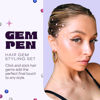 Picture of Hally Hair Gems Pen Applicator - Includes Hair Styling Tool with 240 Multicolored Adhesive Gem Stickers Hair Jewels - Stylish Hair Accessories for School, Halloween, Festivals, Wedding, Parties & More