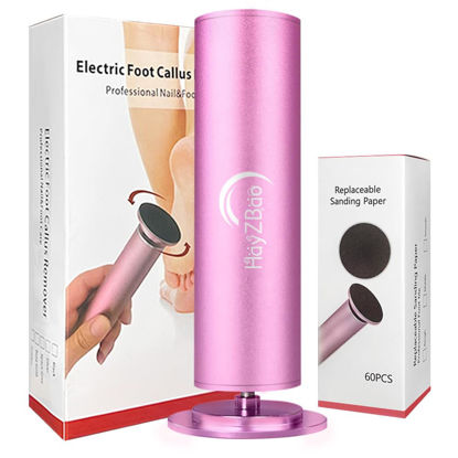 Picture of HayZBao Electric Foot File - Callus Remover for Feet,Adjustable Speed Foot File with 60 Pcs Sandpaper Discs,Professional Pedicure Tool for Dead Skin and Calluses - Matte Purple