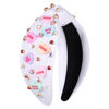 Picture of NVENF Hairband - Love Heart Knotted Wide Top Knot Valentine's Day Headband for Women, Red, Fabric