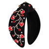 Picture of NVENF Valentine's Day Hairband, Women Love Heart Headband Jeweled Crystal Rhinestone Knotted Headband, Red, Pink (1 Count)