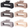Picture of Sisiaipu 4 Inch Big Hair Claw Clips 6 Pcs Large Claw Clips for Thick Hair Square Hair Clips for Women Rectangle Hair Clips Banana Jaw Clips Hair Accessories for Girls - Chocolate