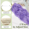 Picture of KooKaStyle Invisible Wire Hair Extensions with Transparent Headband Adjustable Size 4 Secure Clips Long Wavy Secret Wire Hairpiece 20 Inch for Women(Lavender)