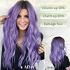 Picture of KooKaStyle Invisible Wire Hair Extensions with Transparent Headband Adjustable Size 4 Secure Clips Long Wavy Secret Wire Hairpiece 20 Inch for Women(Lavender)