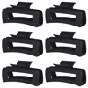 Picture of Sisiaipu 4 Inch Big Hair Claw Clips 6 Pcs Large Claw Clips for Thick Hair Square Hair Clips for Women Rectangle Hair Clips Banana Jaw Clips Hair Accessories for Girls - Black