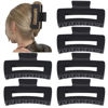 Picture of Sisiaipu 4 Inch Big Hair Claw Clips 6 Pcs Large Claw Clips for Thick Hair Square Hair Clips for Women Rectangle Hair Clips Banana Jaw Clips Hair Accessories for Girls - Black