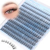 Picture of PHKERATA Natural Lash Clusters Wispy Eyelash Clusters C Curl Lashes Clusters 200Pcs Individual Lashes DIY Cluster Eyelash Extensions with Soft Lash Band, 9-14 mm Mix